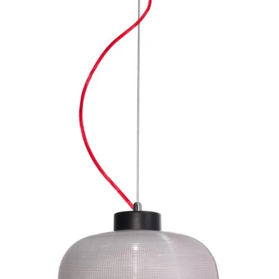 Závěsné retro osvětlení LIVERPOOL - 1xE27, 40W, 26,5cm, kulaté, červené / bílé