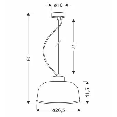 Závěsné retro osvětlení LIVERPOOL - 1xE27, 40W, 26,5cm, kulaté, červené / bílé