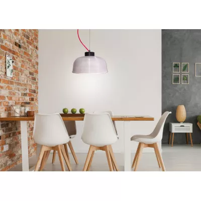 Závěsné retro osvětlení LIVERPOOL - 1xE27, 40W, 26,5cm, kulaté, červené / bílé