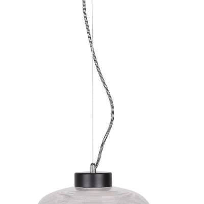 Závěsné retro osvětlení LIVERPOOL - 1xE27, 40W, 26,5cm, kulaté, černé / bílé