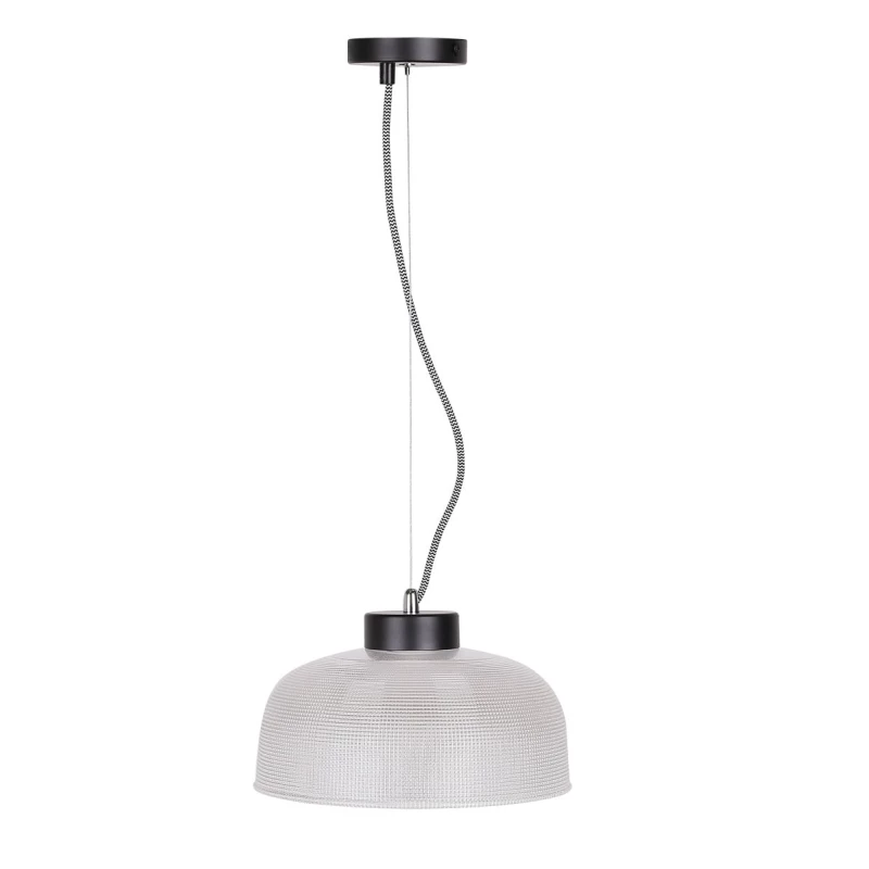 Závěsné retro osvětlení LIVERPOOL - 1xE27, 40W, 26,5cm, kulaté, černé / bílé