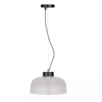 Závěsné retro osvětlení LIVERPOOL - 1xE27, 40W, 26,5cm, kulaté, černé / bílé