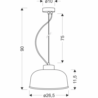 Závěsné retro osvětlení LIVERPOOL - 1xE27, 40W, 26,5cm, kulaté, černé / bílé