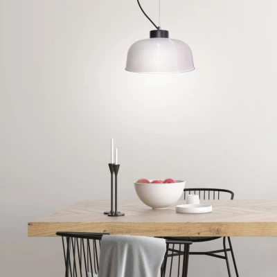 Závěsné retro osvětlení LIVERPOOL - 1xE27, 40W, 26,5cm, kulaté, černé / bílé