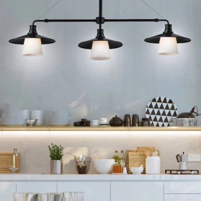 Závěsné loftové osvětlení nad jídelní stůl LOFT - 3xE27, 60W, černé