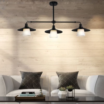 Závěsné loftové osvětlení nad jídelní stůl LOFT - 3xE27, 60W, černé