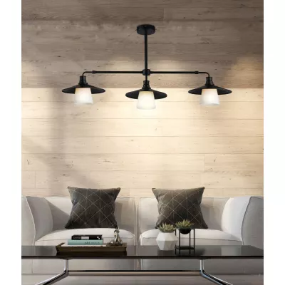 Závěsné loftové osvětlení nad jídelní stůl LOFT - 3xE27, 60W, černé