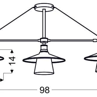 Závěsné loftové osvětlení nad jídelní stůl LOFT - 3xE27, 60W, černé