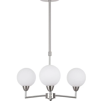 Závěsné tříramenné osvětlení LOGOS - 3xG9, 25W, stříbrné / bílé