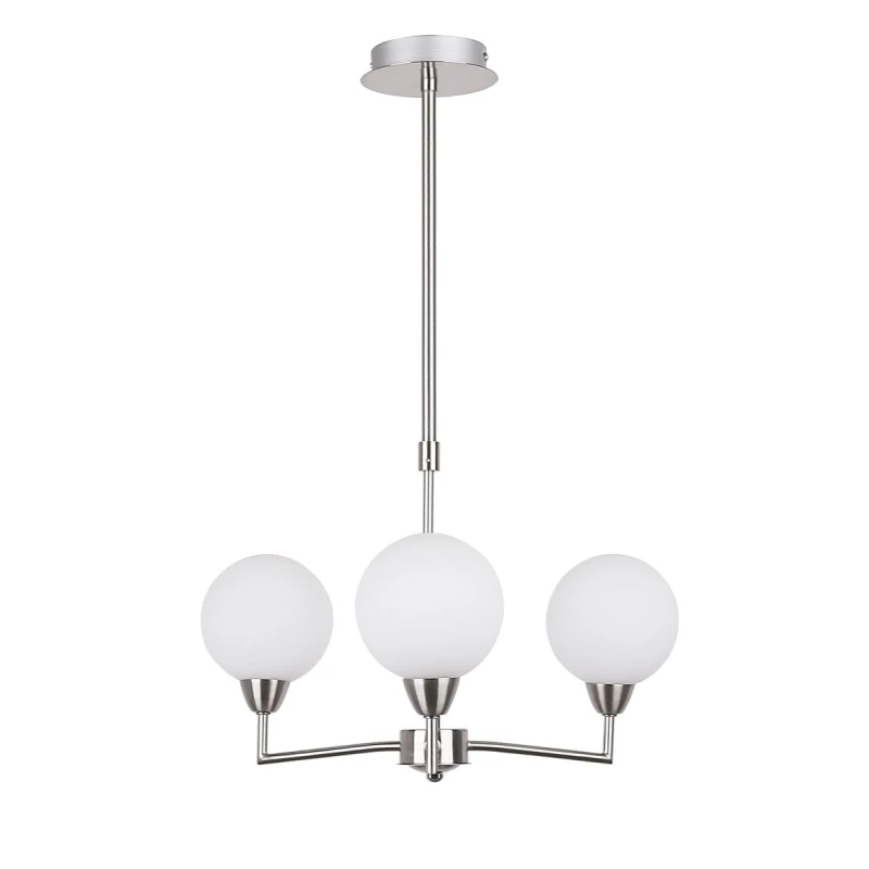 Závěsné tříramenné osvětlení LOGOS - 3xG9, 25W, stříbrné / bílé