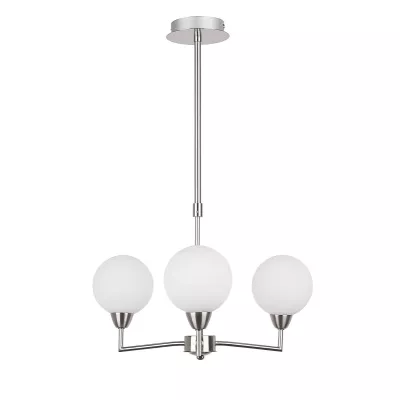 Závěsné tříramenné osvětlení LOGOS - 3xG9, 25W, stříbrné / bílé