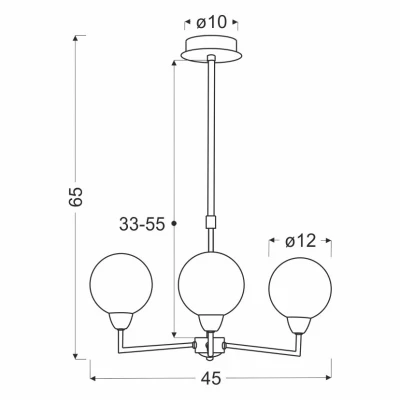 Závěsné tříramenné osvětlení LOGOS - 3xG9, 25W, stříbrné / bílé