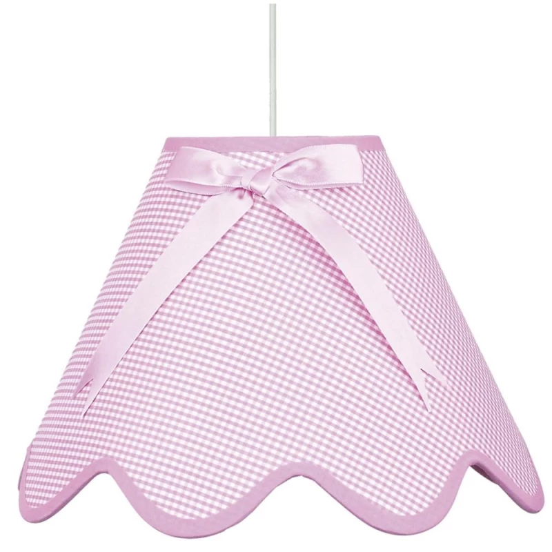 Dětské závěsné osvětlení LOLA - 1xE27, 60W, bílé / růžové