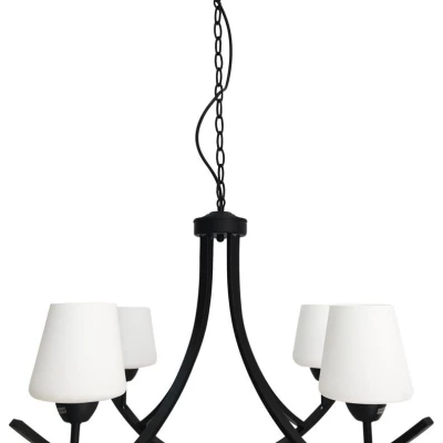 Závěsné čtyřramenné osvětlení LONDYN - 4xE27, 60W, bílé / černé