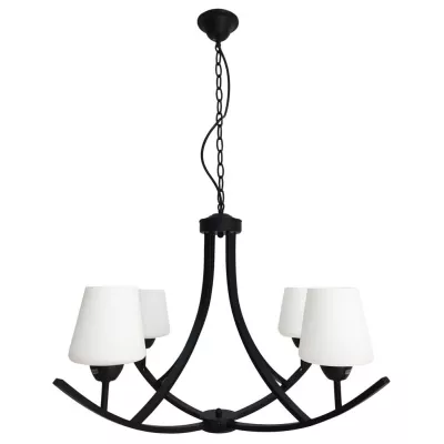 Závěsné čtyřramenné osvětlení LONDYN - 4xE27, 60W, bílé / černé