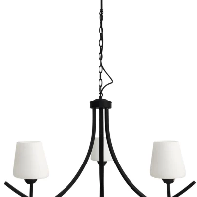 Závěsné tříramenné osvětlení LONDYN - 3xE27, 60W, bílé / černé