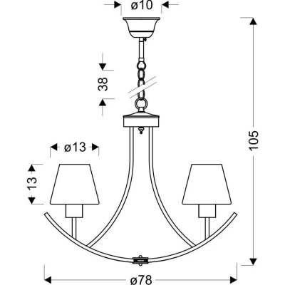 Závěsné tříramenné osvětlení LONDYN - 3xE27, 60W, bílé / černé