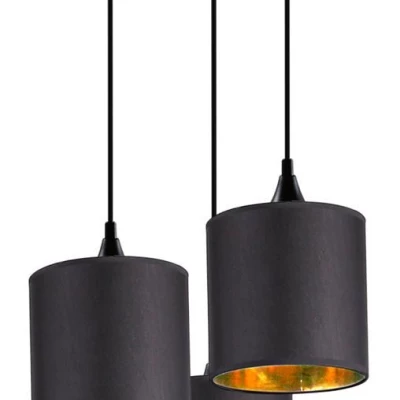 Závěsné moderní osvětlení LONG - 3xE14, 40W, černé / měděné