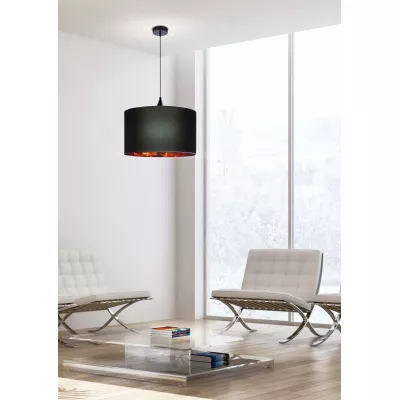 Závěsné moderní osvětlení LONG - 1xE27, 60W, černé / měděné