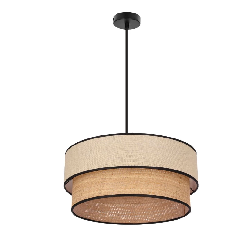 Kulaté závěsné svítidlo LORENZO - 1xE27, 60W, černé / krémové