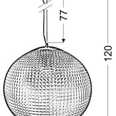Závěsné moderní osvětlení LUCIDA - 1xE27, 60W, 35cm, koule, čiré