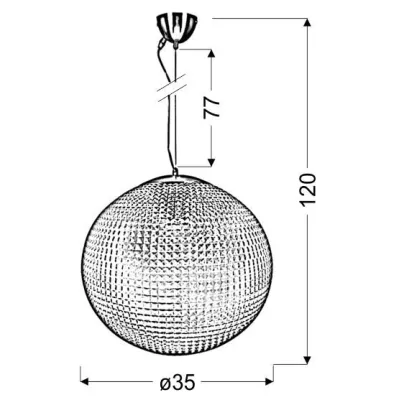Závěsné moderní osvětlení LUCIDA - 1xE27, 60W, 35cm, koule, čiré