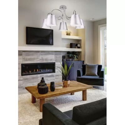 Závěsné moderní pětiramenné osvětlení LUK - 5xE14, 40W, chromované / šedostříbrné