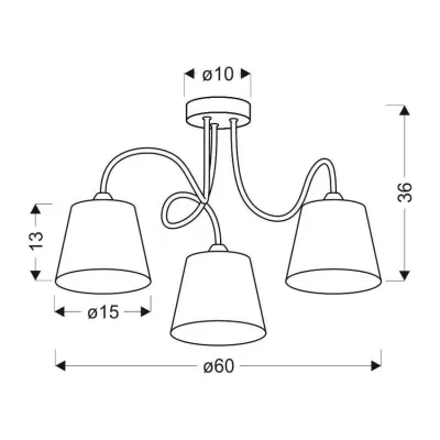 Závěsné moderní tříramenné osvětlení LUK - 3xE14, 40W, chromované / šedostříbrné