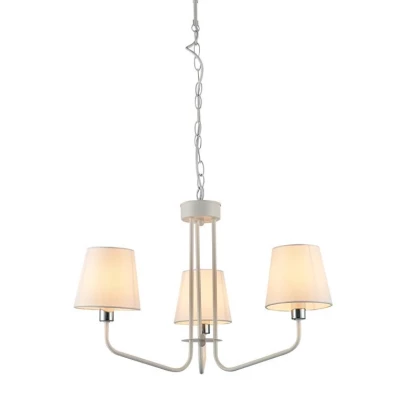 Závěsný tříiramenný lustr na řetězu LUMINOR - 3xE14, 60W, bílý