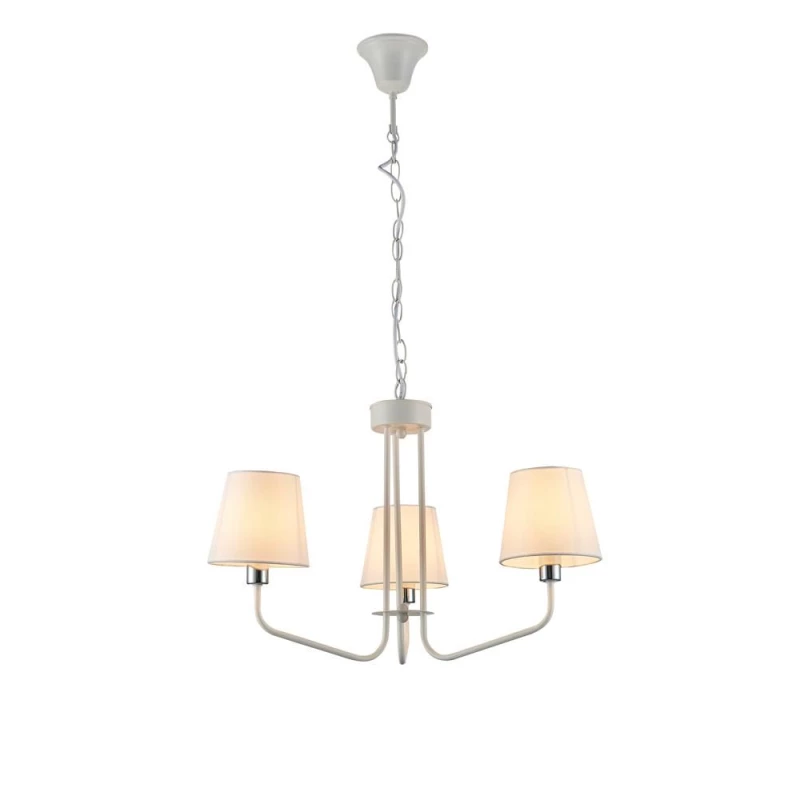 Závěsný tříiramenný lustr na řetězu LUMINOR - 3xE14, 60W, bílý