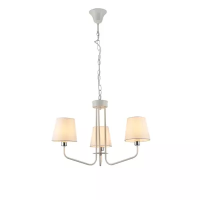 Závěsný tříiramenný lustr na řetězu LUMINOR - 3xE14, 60W, bílý