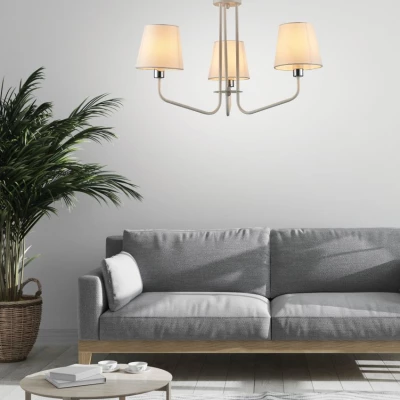 Závěsný tříiramenný lustr na řetězu LUMINOR - 3xE14, 60W, bílý