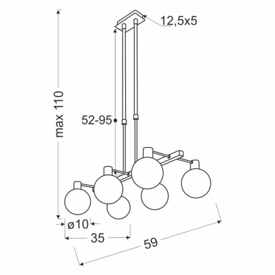 Závěsné světlo nad jídelní stůl MALDUS - 6xG9, 40W, chromované / bílé