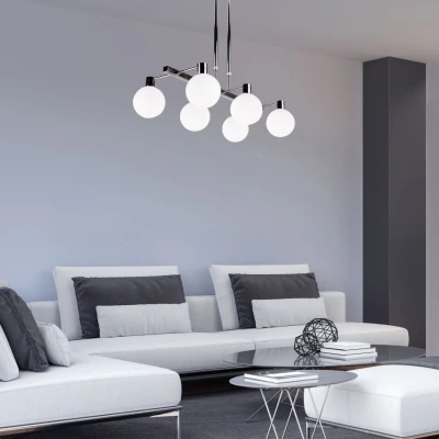 Závěsné světlo nad jídelní stůl MALDUS - 6xG9, 40W, chromované / bílé