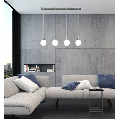 Závěsné světlo nad jídelní stůl MALDUS - 4xG9, 40W, chromované / bílé