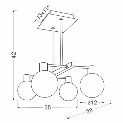 Závěsné osvětlení nad jídelní stůl MALDUS - 4xG9, 40W, chromované / bílé