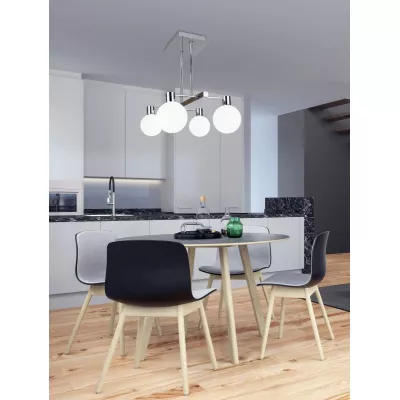 Závěsné osvětlení nad jídelní stůl MALDUS - 4xG9, 40W, chromované / bílé