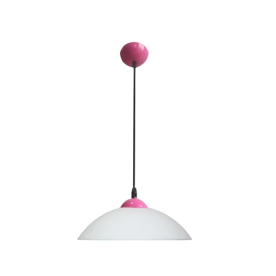 Závěsný lustr MALIN - 1xE27, 60W, bílý / růžový