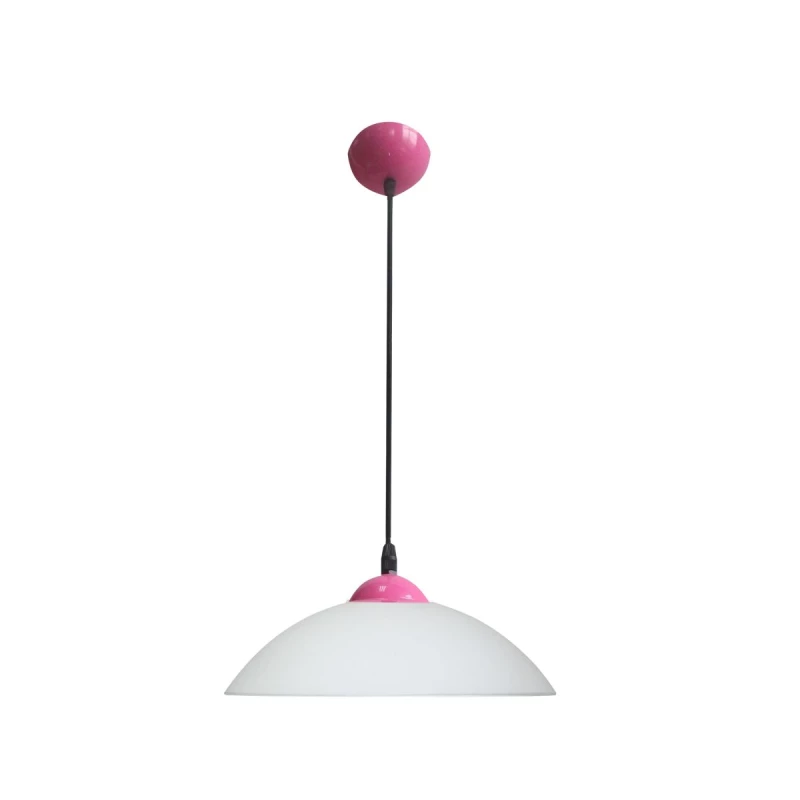 Závěsný lustr MALIN - 1xE27, 60W, bílý / růžový