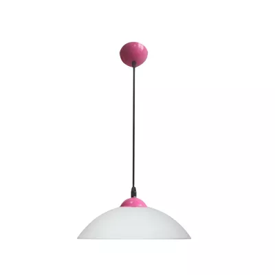 Závěsný lustr MALIN - 1xE27, 60W, bílý / růžový