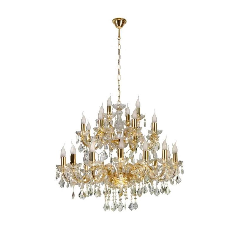 Závěsný lustr na řetězu MARIA TERESA - 28xE14, 40W, zlatý