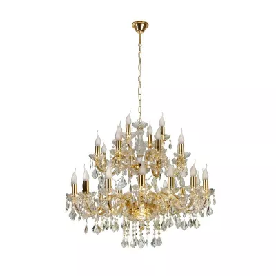 Závěsný lustr na řetězu MARIA TERESA - 28xE14, 40W, zlatý