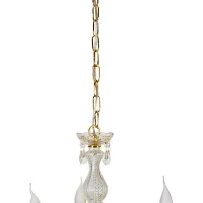 Závěsný tříramenný  lustr na řetězu MARIA TERESA - 3xE14, 40W, zlatý