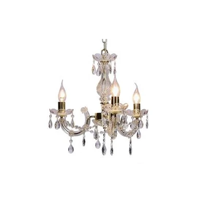 Závěsný tříramenný  lustr na řetězu MARIA TERESA - 3xE14, 40W, zlatý