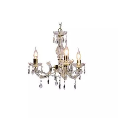 Závěsný tříramenný  lustr na řetězu MARIA TERESA - 3xE14, 40W, zlatý