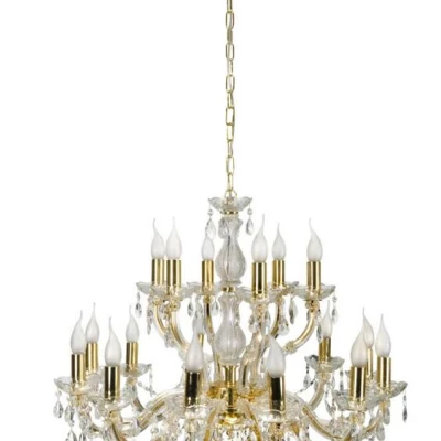 Závěsný lustr na řetězu MARIA TERESA - 18xE14, 40W, zlatý