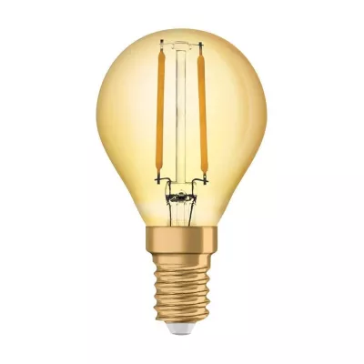 Retro LED filamentová žárovka - E14, P45, 2,5W, 2400K (teplá bílá)