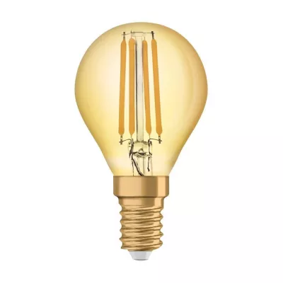 Vintage LED filamentová žárovka - E14, P45, 4W, 2400K (teplá bílá)