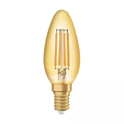 Vintage LED filamentová žárovka - E14, svíčka, 4W, 2400K (teplá bílá)