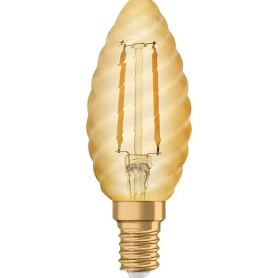 Vintage LED filamentová žárovka - E14, svíčka, 1,5W, 2400K (teplá bílá)